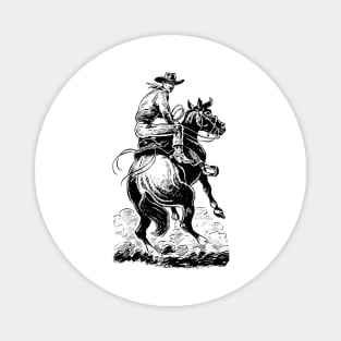 cowboy riding horse Magnet